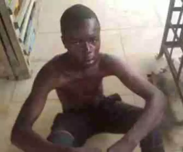 Notorious Young Thief Caught While Attempting To Steal Laptop, Plasma TV In Delta State (Photo)